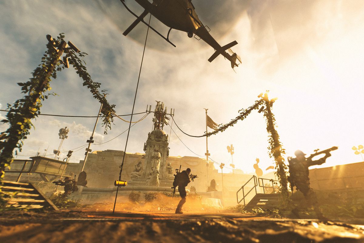 Helicopter extracting loot from the Dark Zone in Tom Clancy’s The Division 2