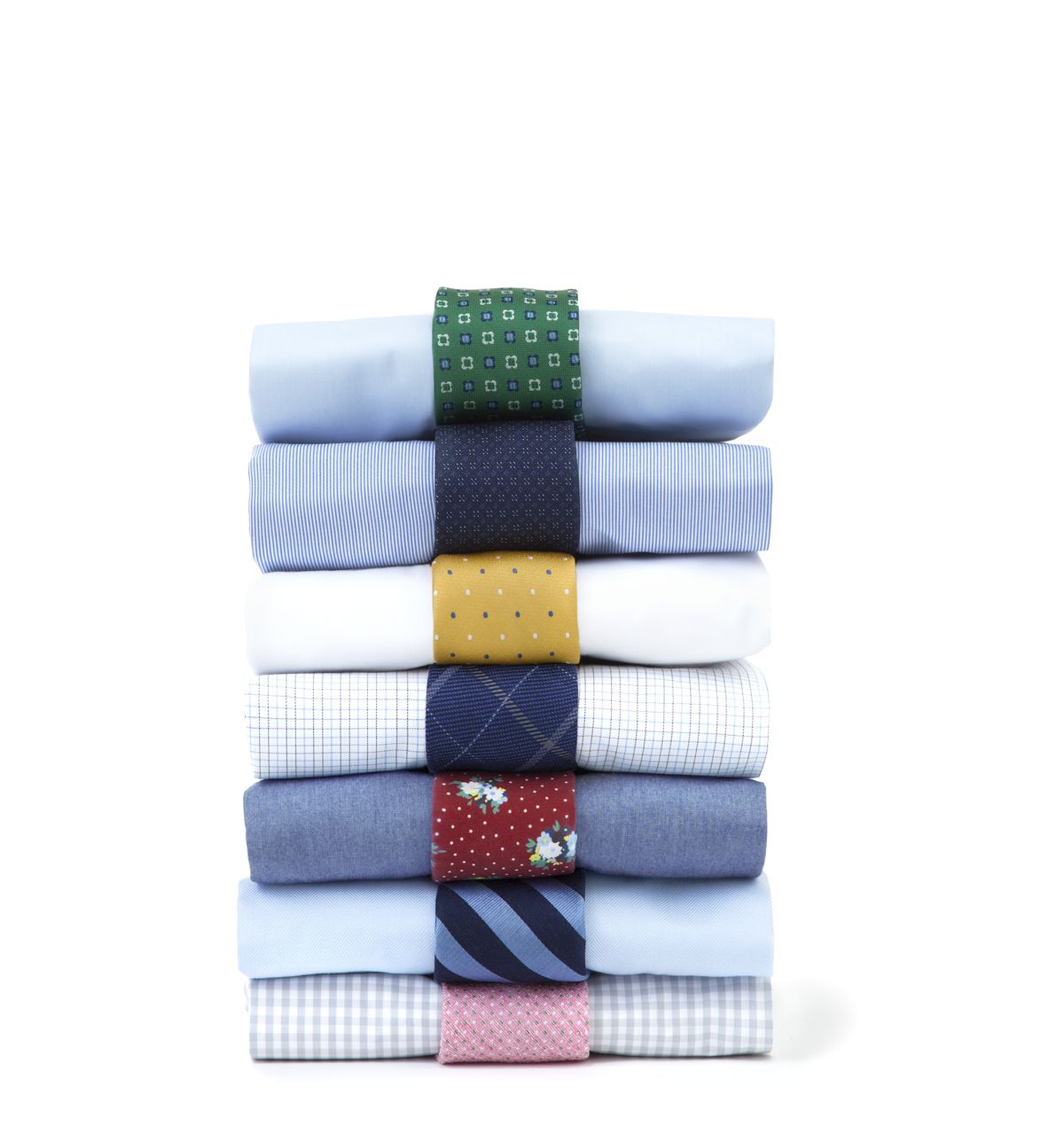 Tie Bar shirts stacked 