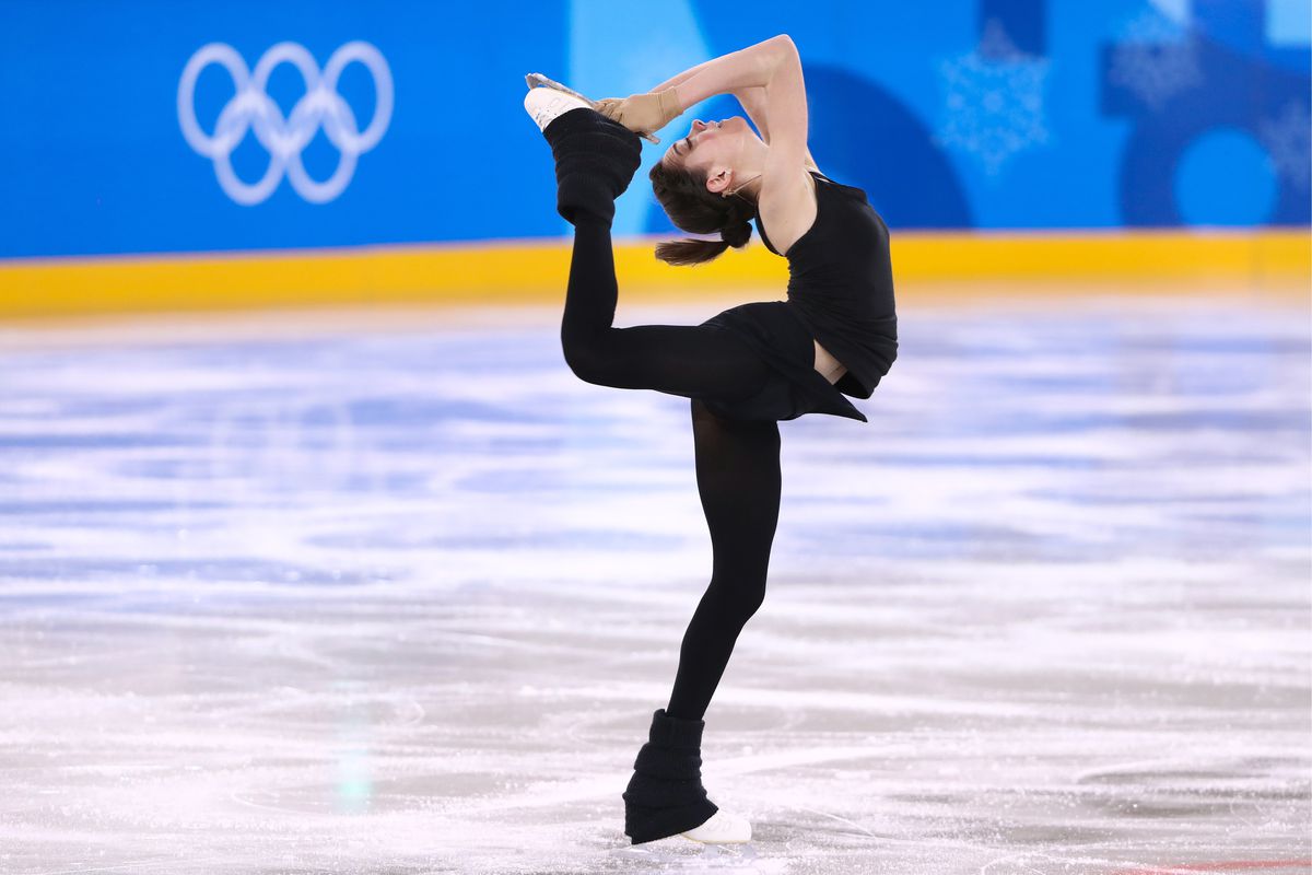 Figure skater Evgenia Medvedeva training in Gangneung