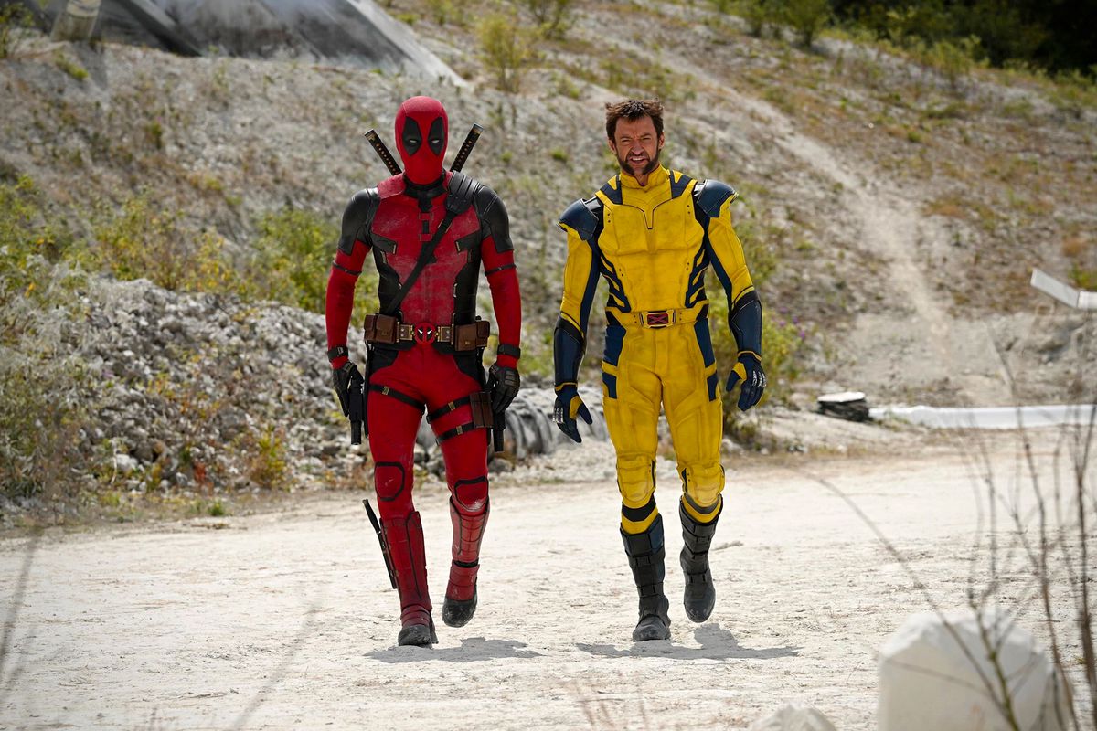 Deadpool and Wolverine on the set of Deadpool 3