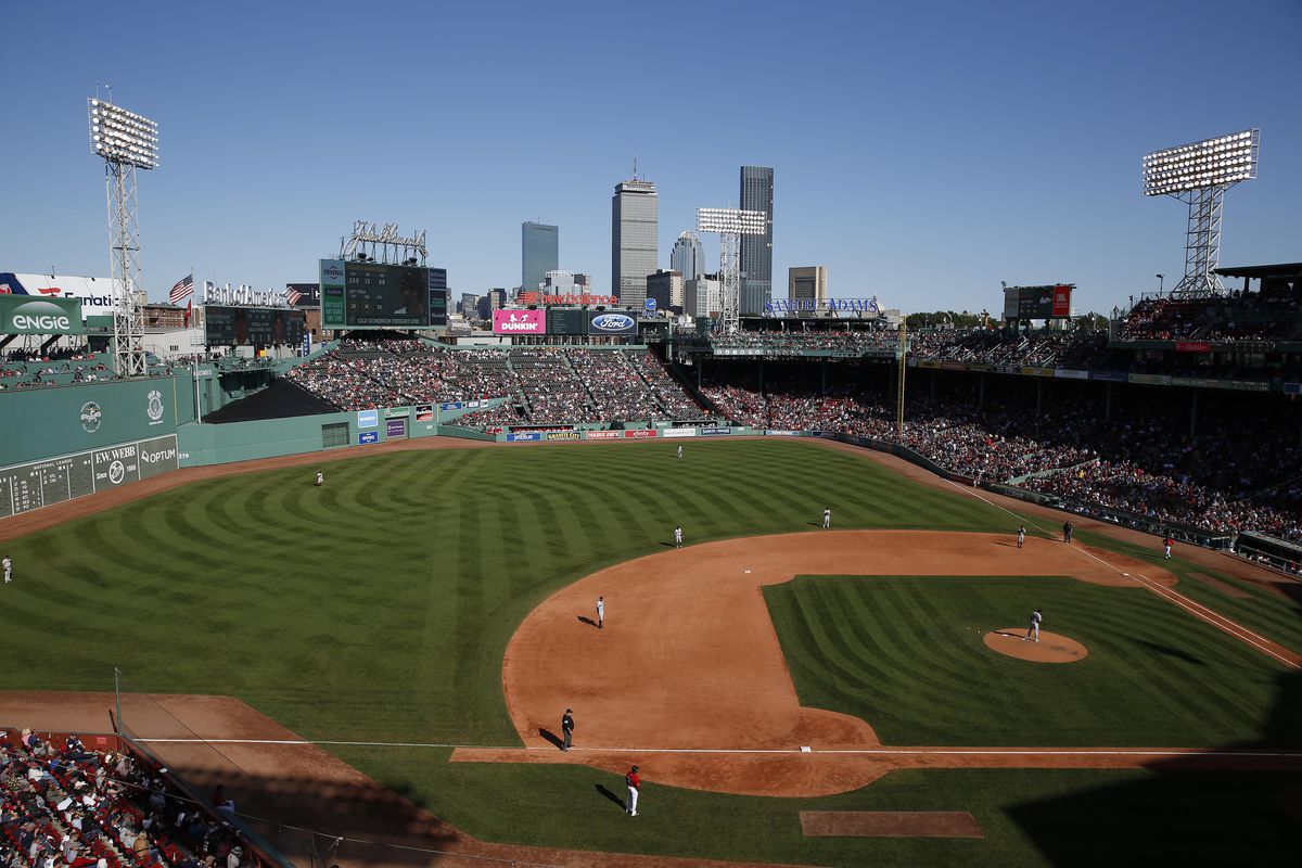 A general view of Fenway Park during the sixth inning of the game between the San Francisco Giants and the Boston Red Sox.