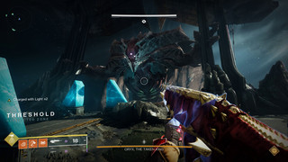 Oryx the Taken King ยืนขึ้นกับ Boss Arena ใน King's Fall Raid ของ Destiny 2