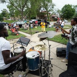 “Jeremiah Collier and the REUP” play a weekly live performance for neighbors in Park Manor, Thursday, July 30, 2020
