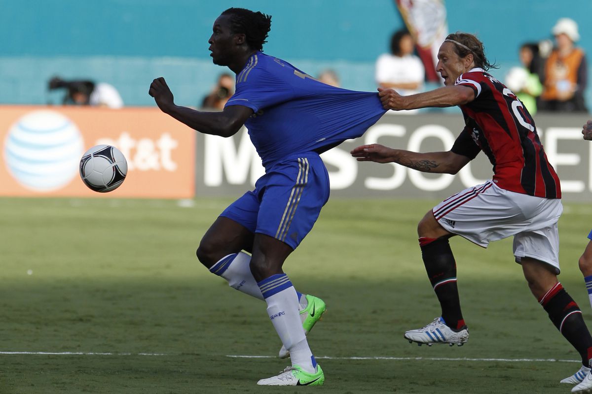 Nothing, not even this Ambrosini grab, could keep Lukaku from a loan move this season. 