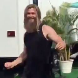 Chris Hemsworth took to Twitter to share a video from a luncheon held for the “Avengers: Endgame” cast that shows him dancing to "La Bamba."