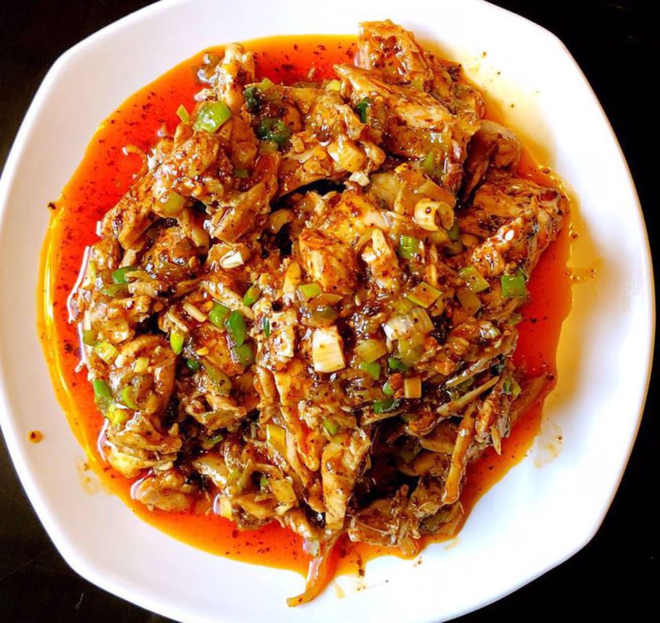 A spicy fish dish.