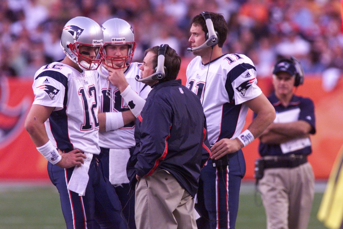 Bill Belichick Talking With Tom Brady