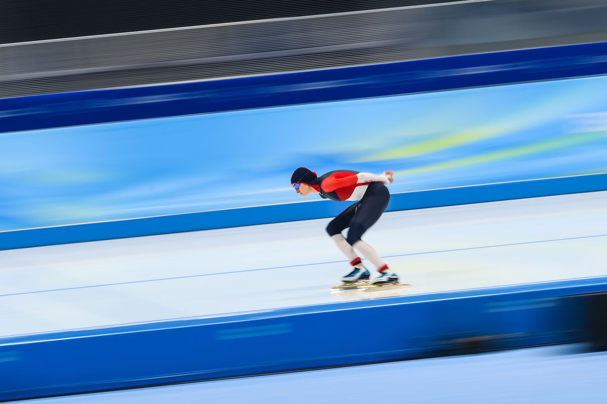 Martina Sablikova of Team Czech Republic skates during the Women’s 5000m on day six of the Beijing 2022 Winter Olympics at National Speed Skating Oval on February 10, 2022 in Beijing, China.