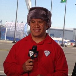 Vai Sikahema is shown on location at the 2014 Winter Olympics in Sochi, Russia.