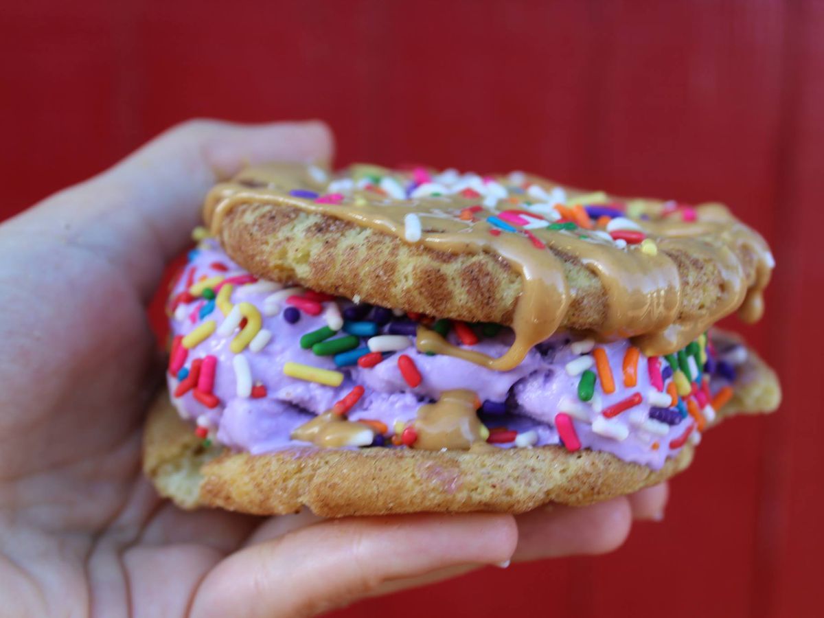 An ice cream sandwich from Cold Cookie Company