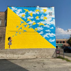“Let Me Fill the Sky” at 3706 W. Lawrence Ave. was the second in Ryan Tova Katz’s series of murals and was completed in September 2020.
