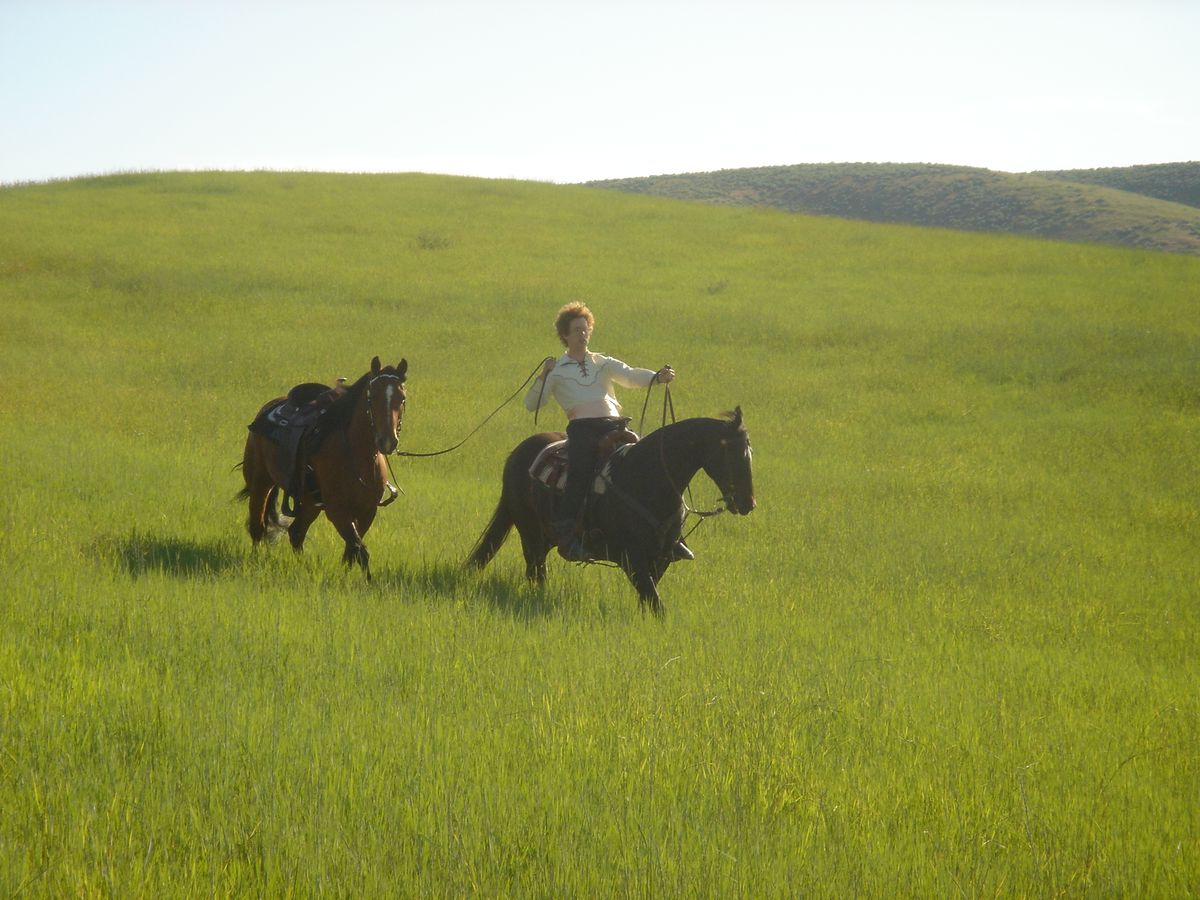 Jon Heder on set in Preston, Idaho during filming for "Napoleon Dynamite."