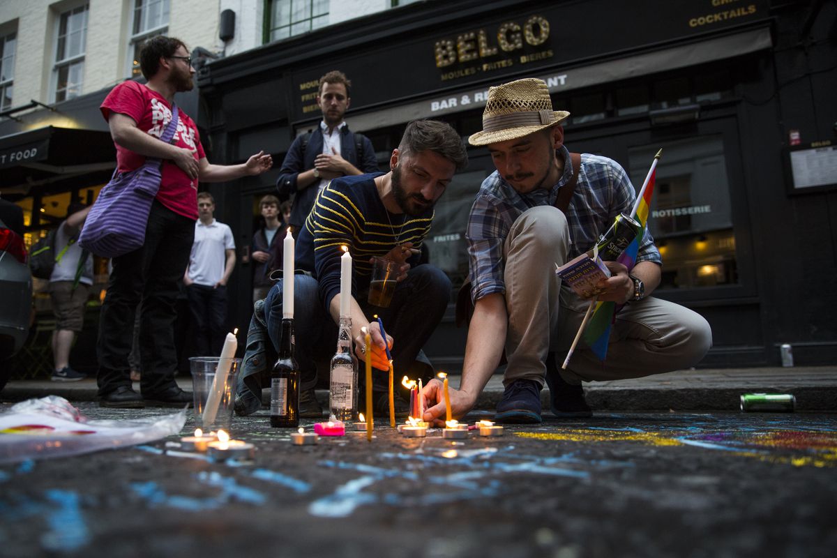 A Vigil Is Held In Soho For The Victims Of The Orlando Gay Club Shootings