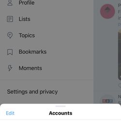 Tap on the three dots for a list of your accounts