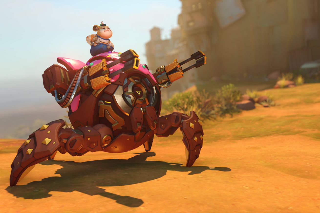 Overwatch 2 character Wrecking Ball in a new skin for season three