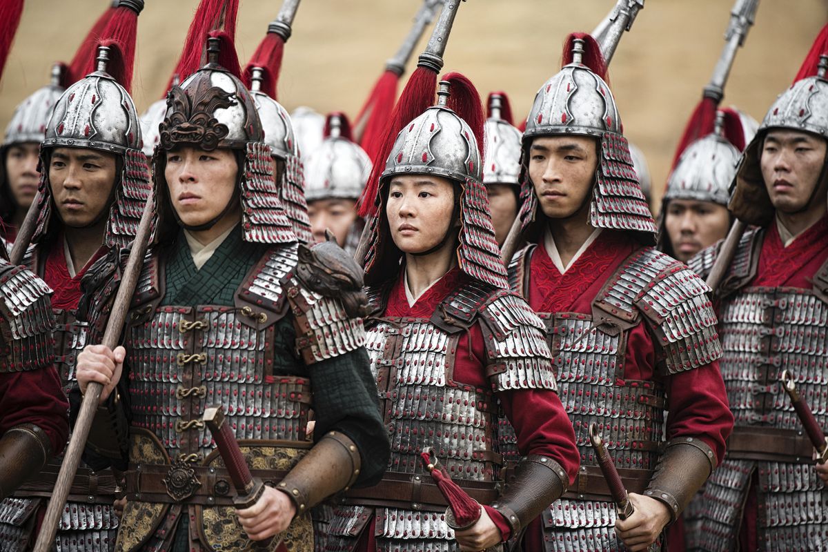 a group of soldiers in armor in Mulan