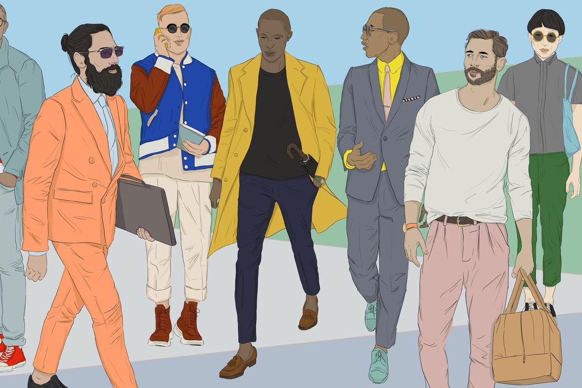 Illustration of well-dressed men