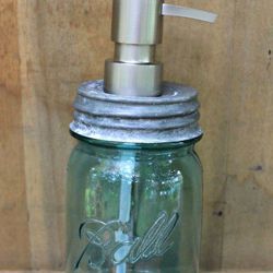 Mason jar soap dispenser, $26 from <a href="http://circadee.com/">Circa Dee</a>