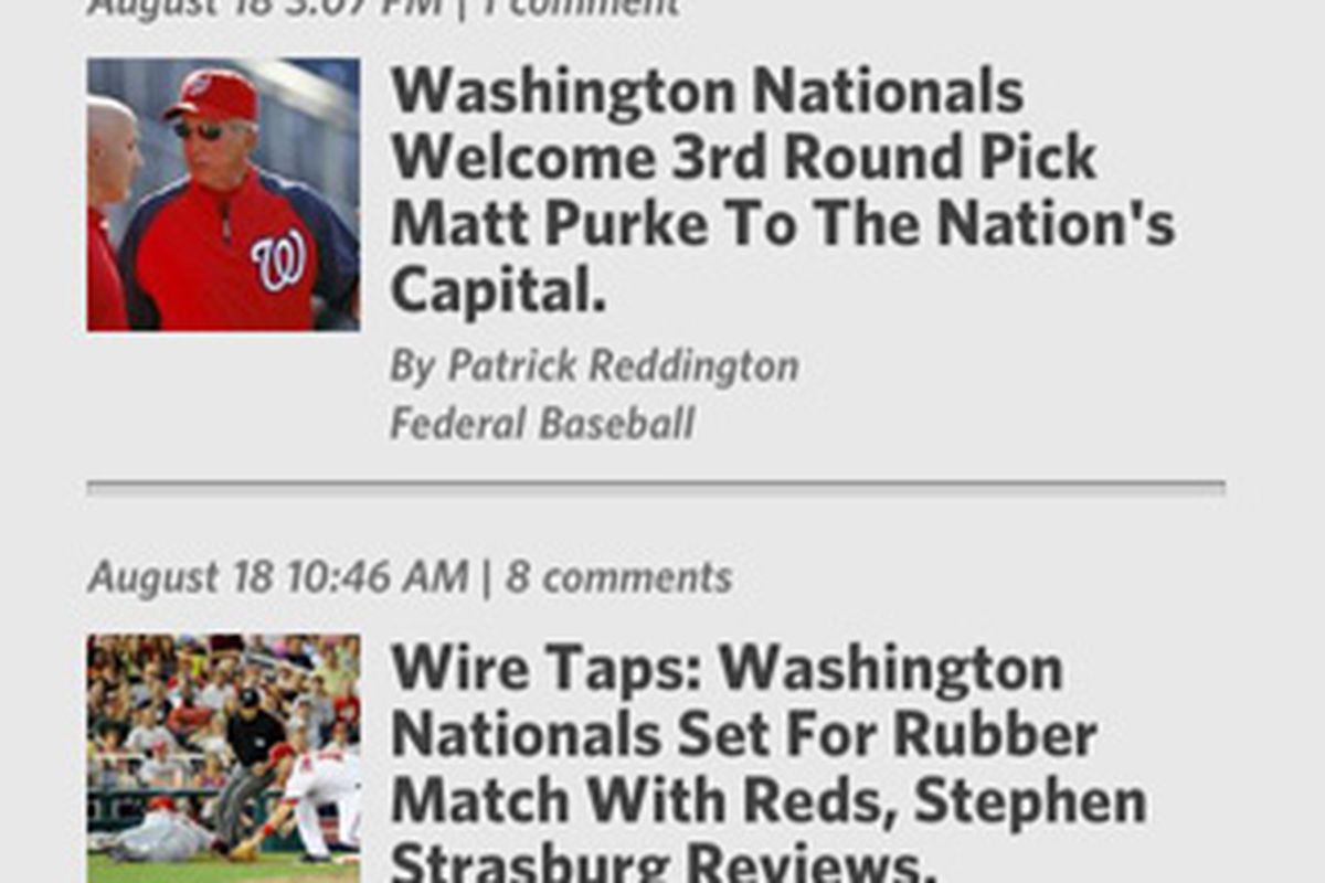 The SB Nation's iPhone App v. 1.1 is now available. 