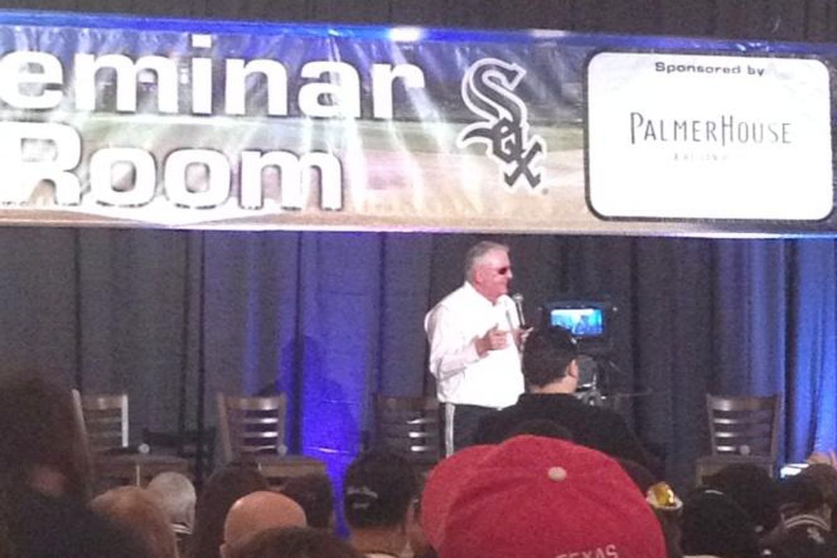 Apparently, SoxFest put Hawk Harrelson in a better frame of mind.