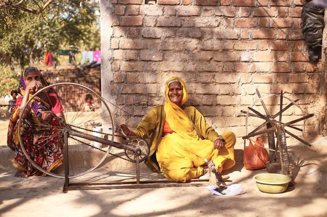 A woman artisan in India