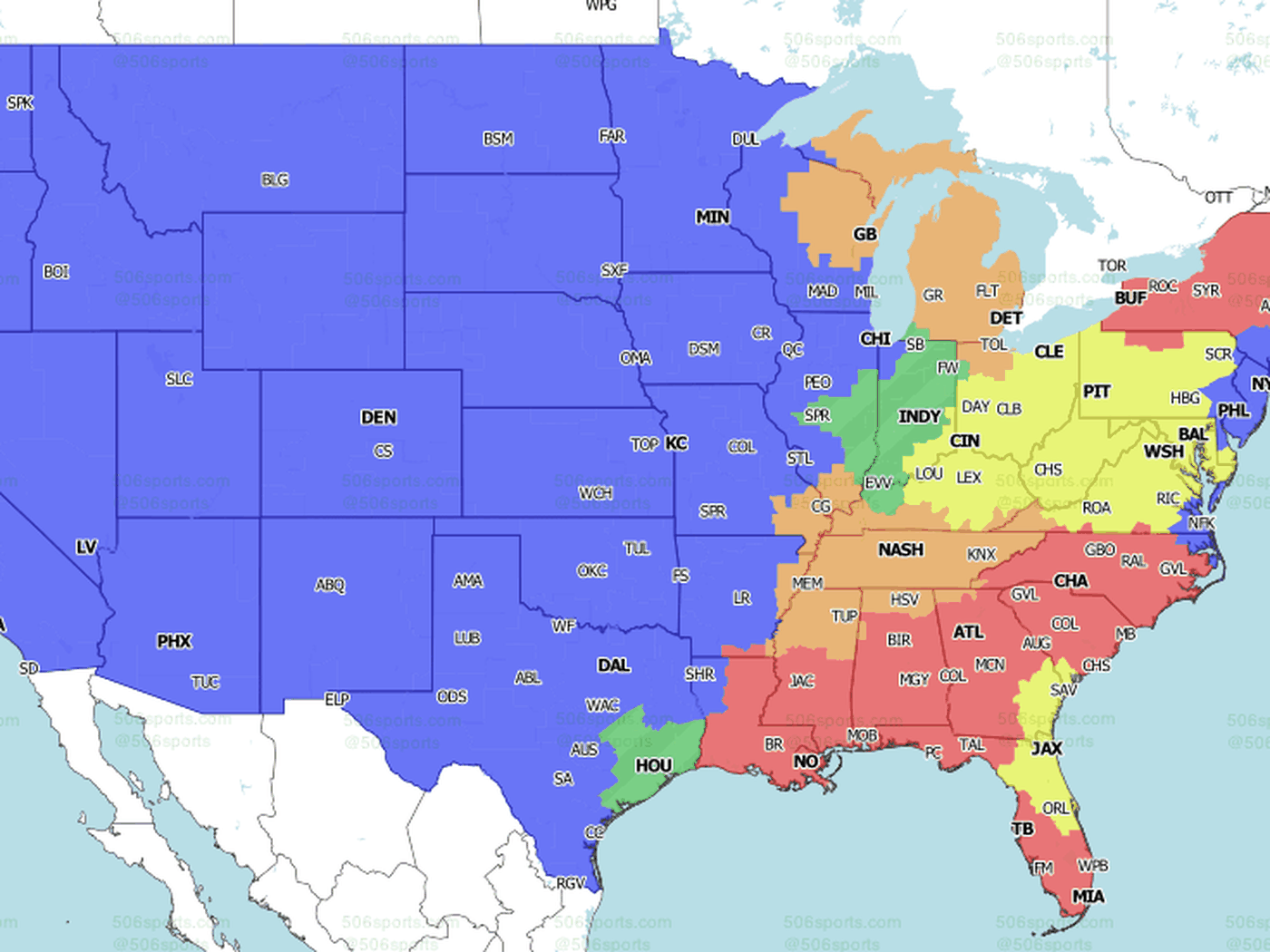 NFL Week 15 National TV Maps: Which games will you get on Sunday? -  Baltimore Beatdown