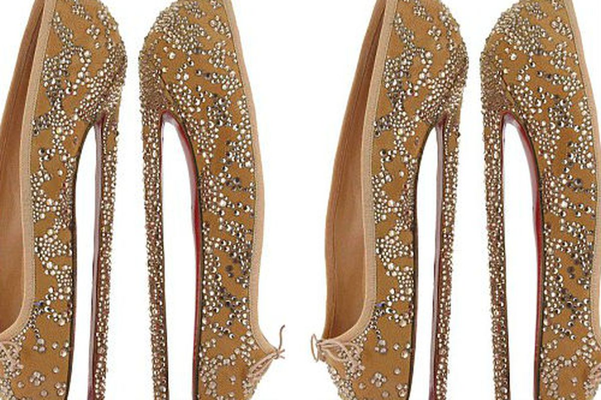 Swarovski encrusted 8-inch Louboutins designed for English National Ballet, via <a href="http://www.dailymail.co.uk/femail/article-2130989/Christian-Louboutin-sympathy-women-struggle-stilettos.html">Daily Mail</a>