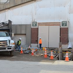 11:58 a.m. Work taking place outside of Gate K, on Waveland -