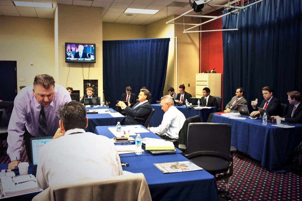 The Washington Nationals' "war room" for the 2014 MLB Draft.