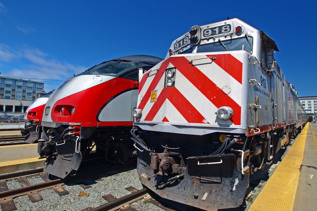 caltrains on the track