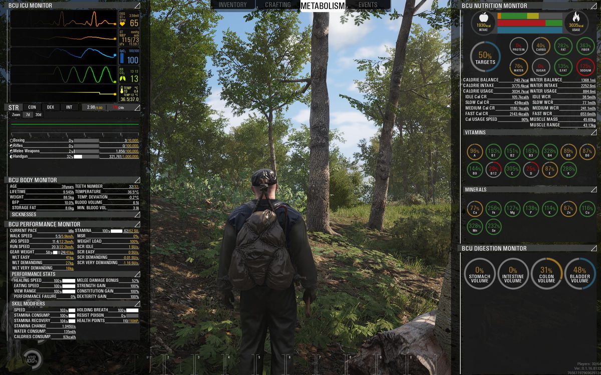 SCUM - The biological dashboard for player avatars.
