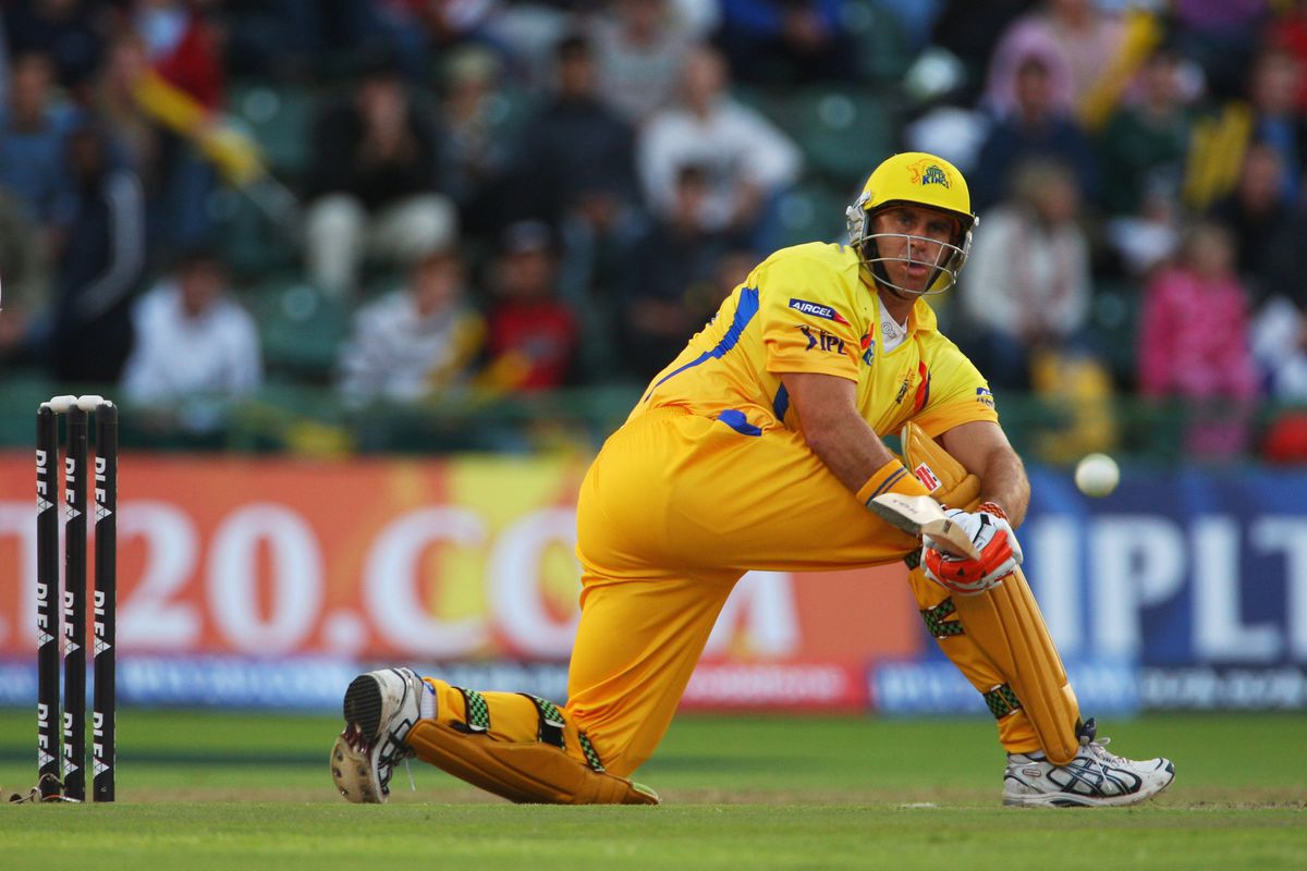 A professional cricket player from Chennai, India, bats at a ball in a match in South Africa.