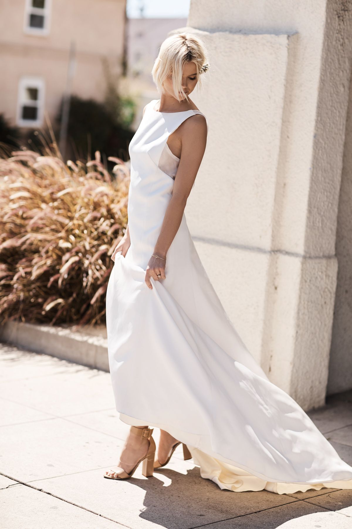 A model wearing a Floravere wedding dress