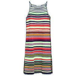 The stitching at the seams of Zara’s striped crochet dress give the look a little something extra.