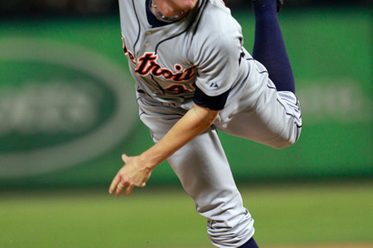 ARLINGTON, TX - JUNE 06:  Charlie Furbush #49 of the Detroit Tigers pitches against the Texas Rangers. Furbush was the Hens' best performer when he was called up and his absence has been felt in Toledo. (Photo by Tom Pennington/Getty Images)