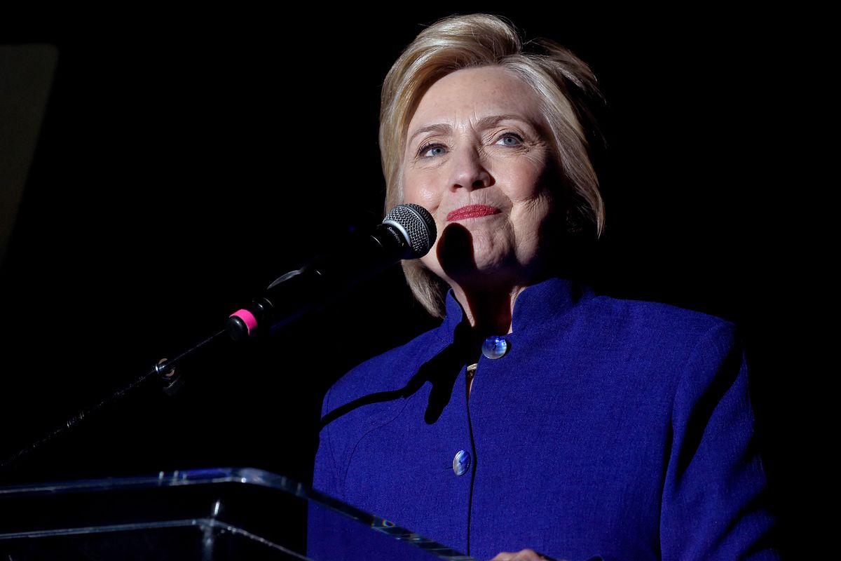 LOS ANGELES, CA - JUNE 06:  Democratic presidential candidate Hillary Clinton speaks onstage during the 'Hillary Clinton: She's With Us' concert at The Greek Theatre on June 6, 2016 in Los Angeles, California.  (Photo by Kevin Winter/Getty Images)