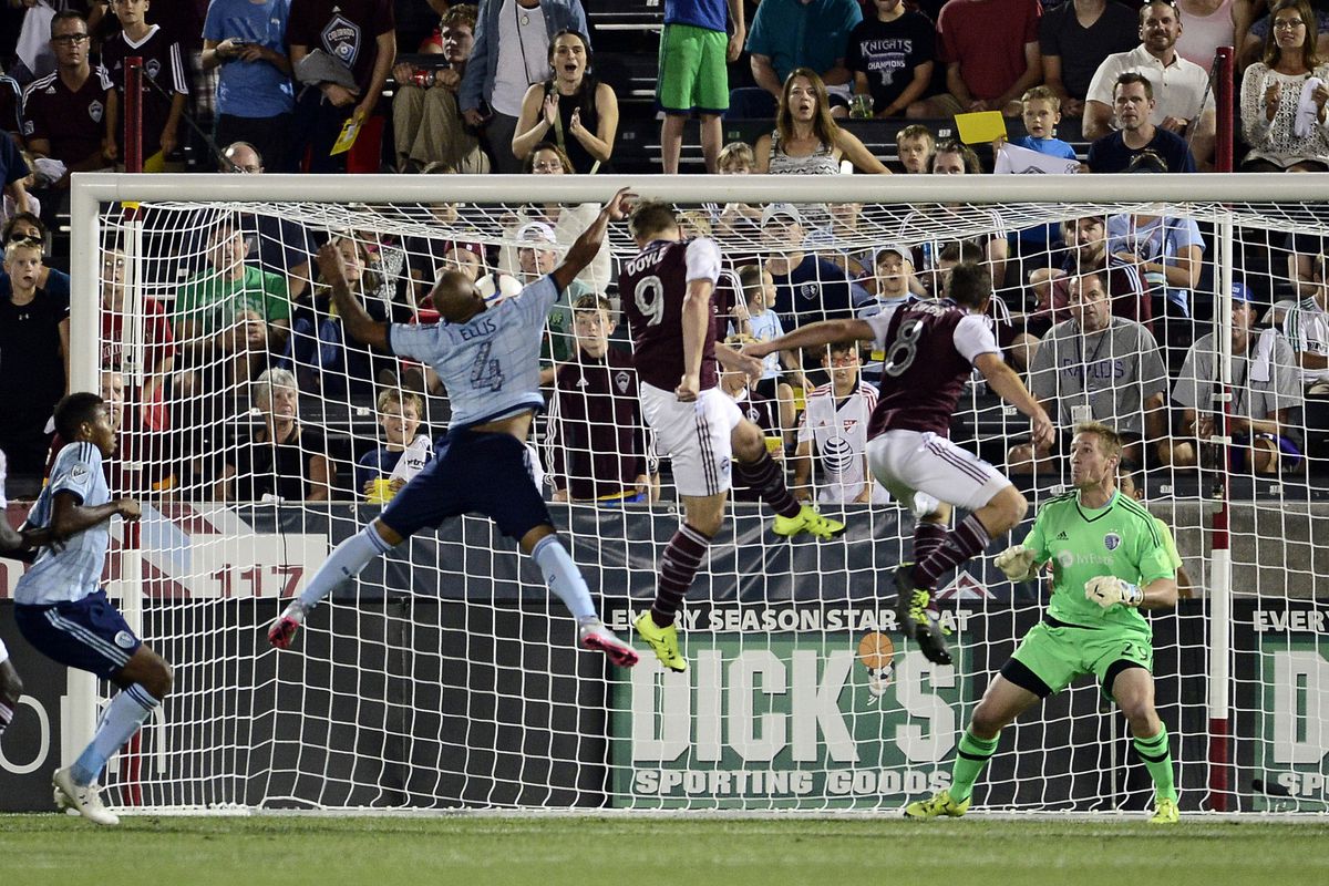 Kevin Doyle heads home the game winner versus Sporting Kansas City.