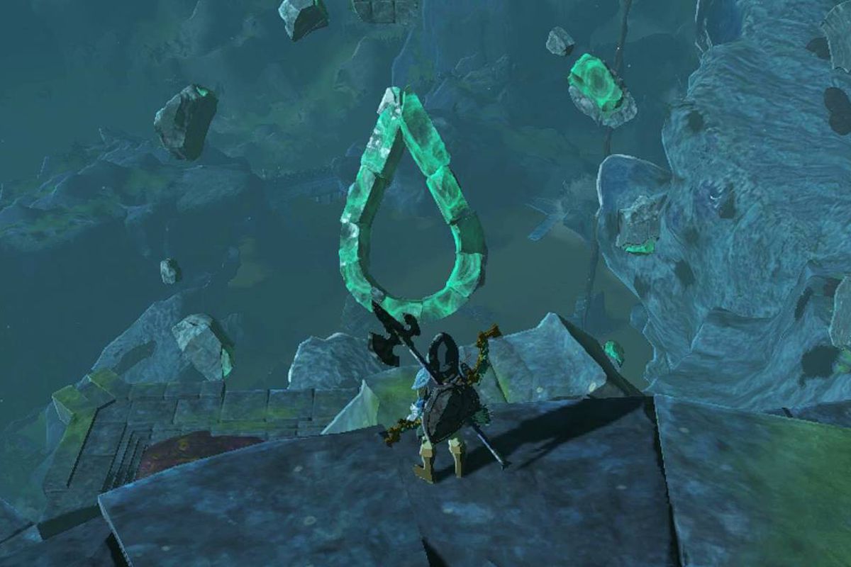 Link looking at the droplet puzzle