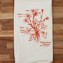 <a href="http://girlscantell.com/collections/towels/products/flowers-towel-natural">Flower Tea Towel</a>, $15 at Occasionette