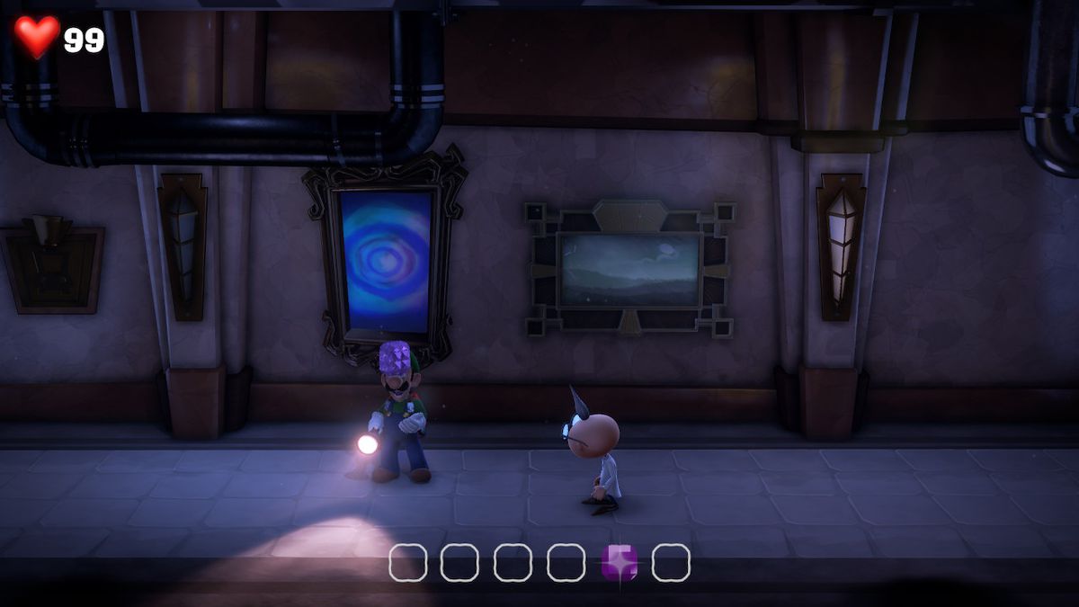 Luigi’s Mansion 3 B1 Hallway purple gem