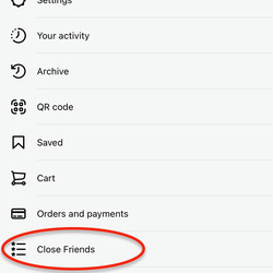 <em>Select “Close Friends.”</em>