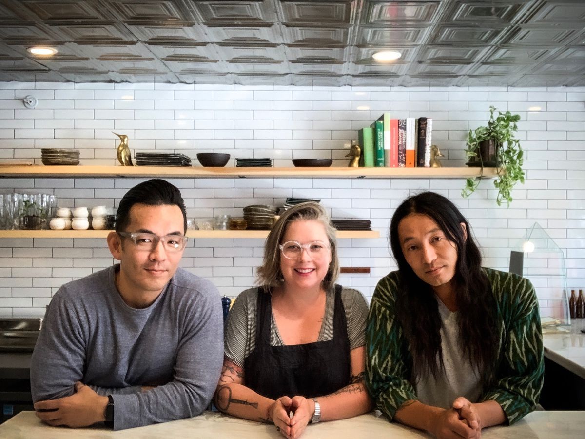 Ray Lee, Jessica Furui, and Tadayuki Furui at Family Cafe