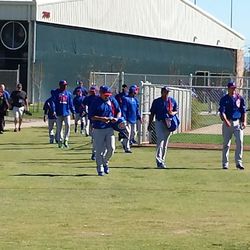 More Cubs players jog toward practice fields - 