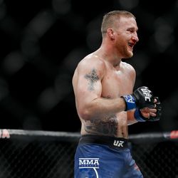 Justin Gaethje smiles during UFC on FOX 29.