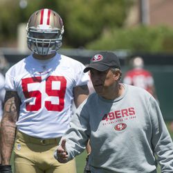 Vic Fangio working with Aaron Lynch