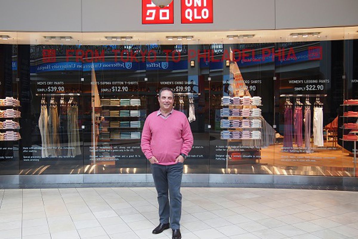 Uniqlo USA CEO Larry Meyer outside his King of Prussia store, opening today.