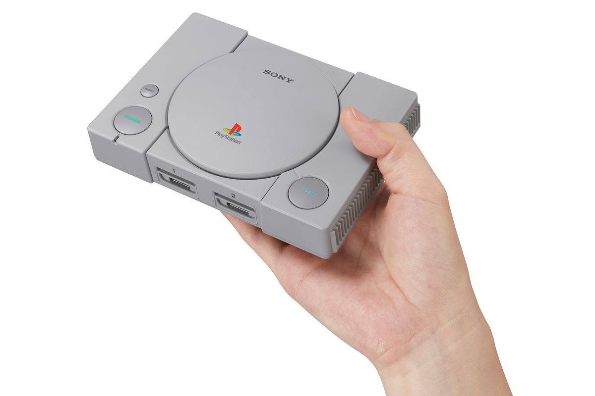 PlayStation Classic - console held in hand