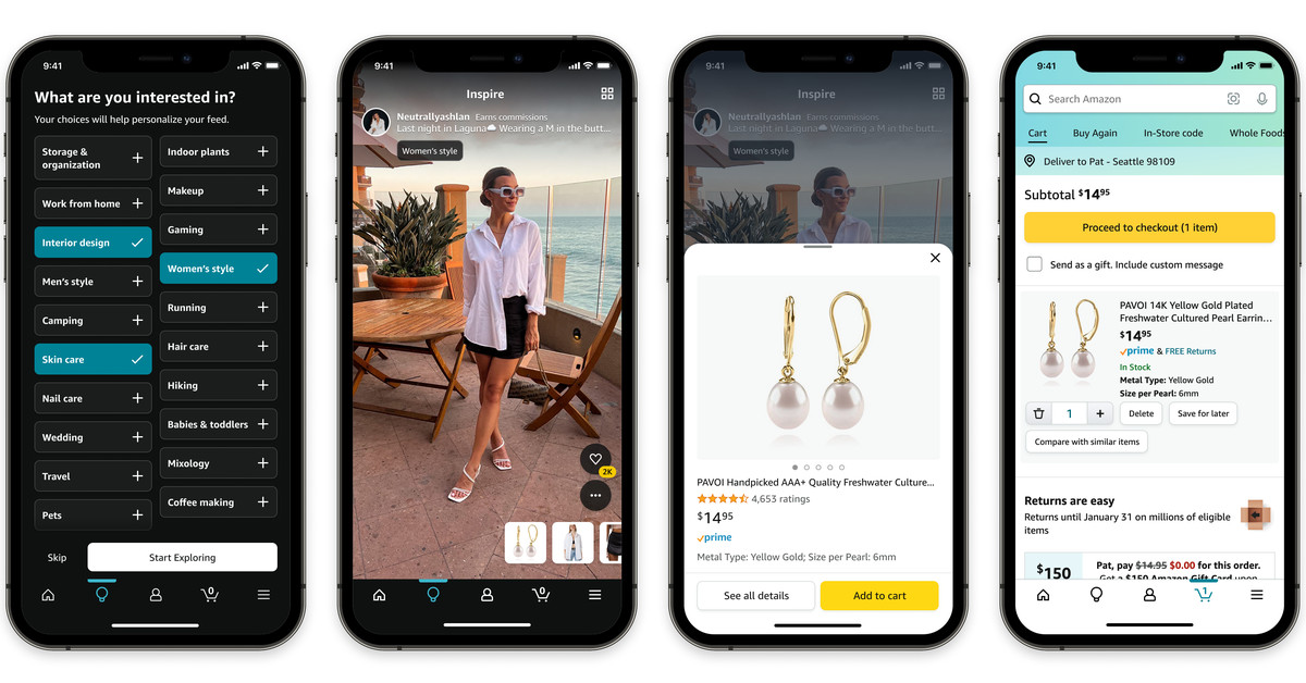 Amazon is adding a TikTok-like feed of shoppable content to its app