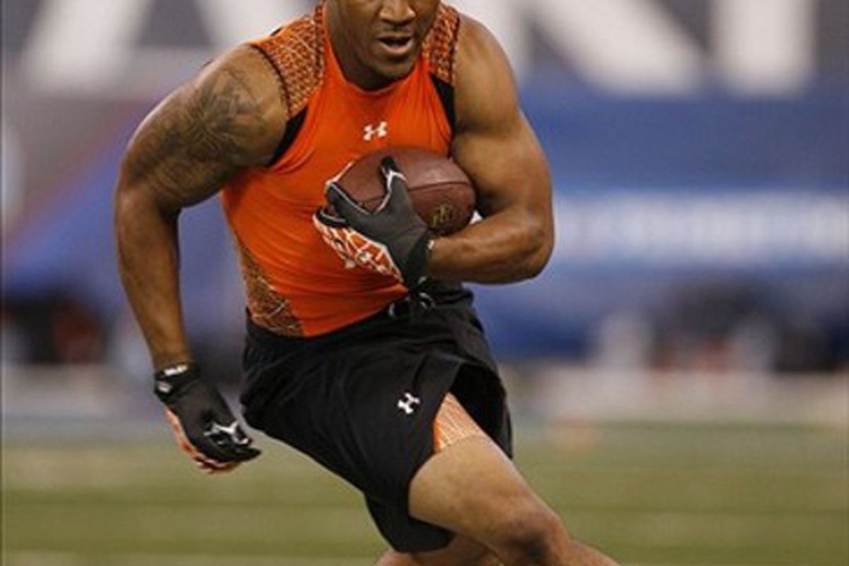 LaMichael James had an strong showing at the combine, running the 40 yard dash in 4.45 seconds.