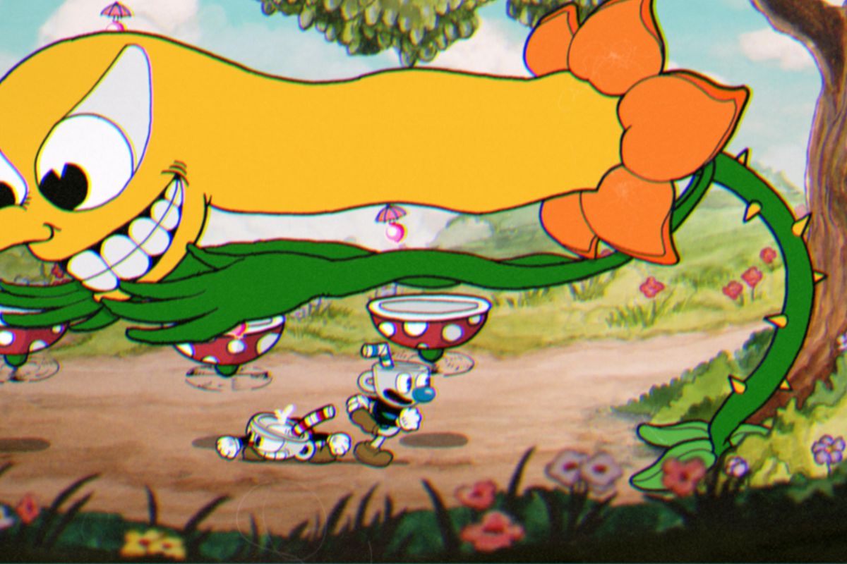 Cuphead - flower boss stretched out